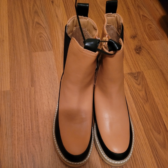 🎯nwt a new day cognac & black cambria boots - Picture 4 of 10